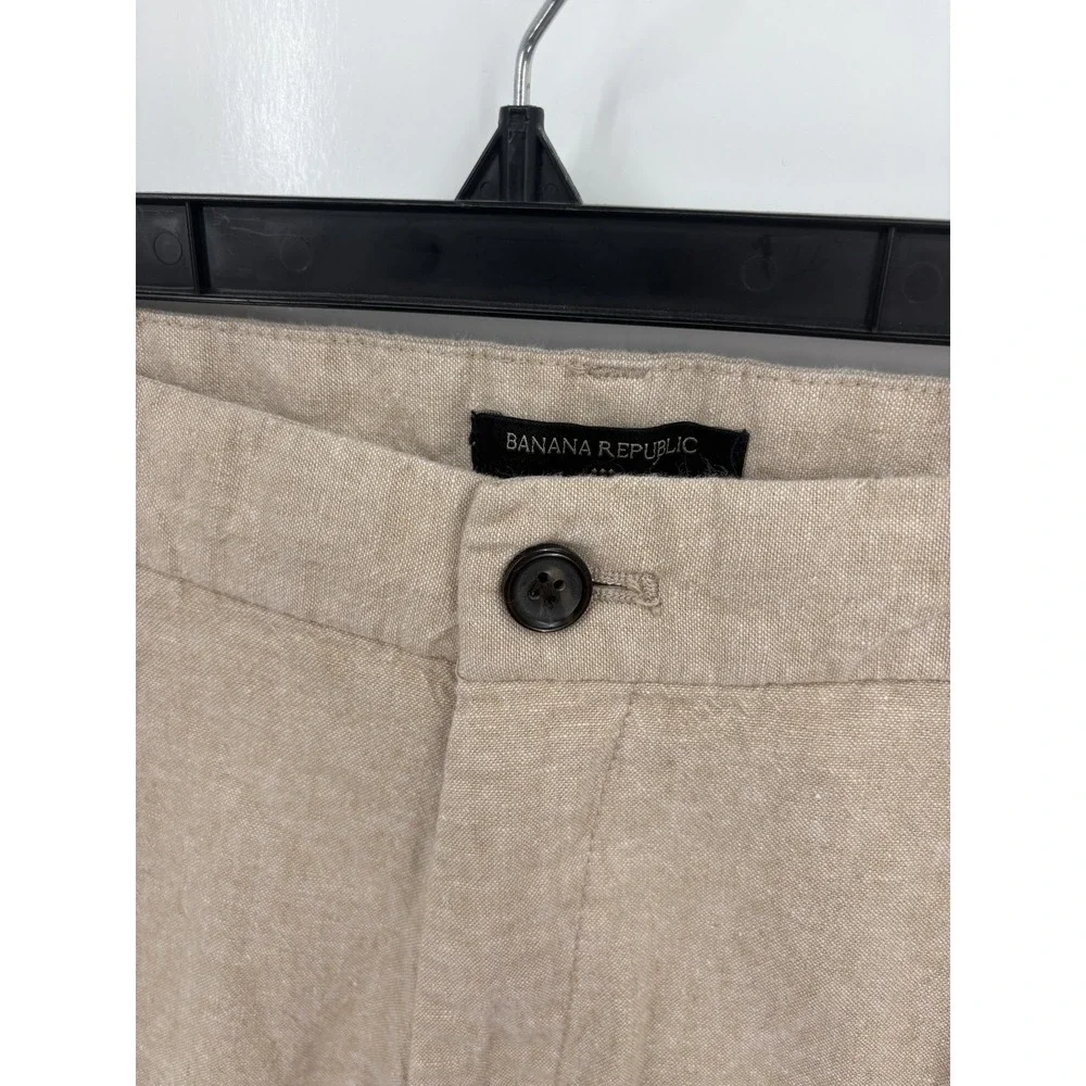 Banana Republic Linen Cotton Blend Golden Khaki Chino Pants, 35 x 28, EXCELLENT!